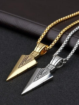 Korean Arrow Necklace Stainless Steel Pendant Short Keel Chain Men's Retro Jewelry