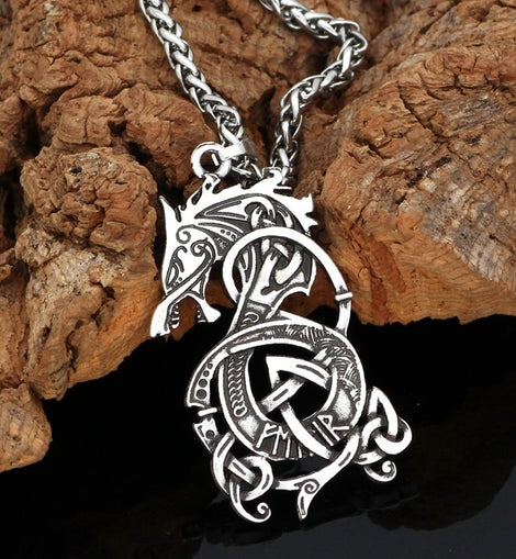 Viking Dragon Pendant Necklace